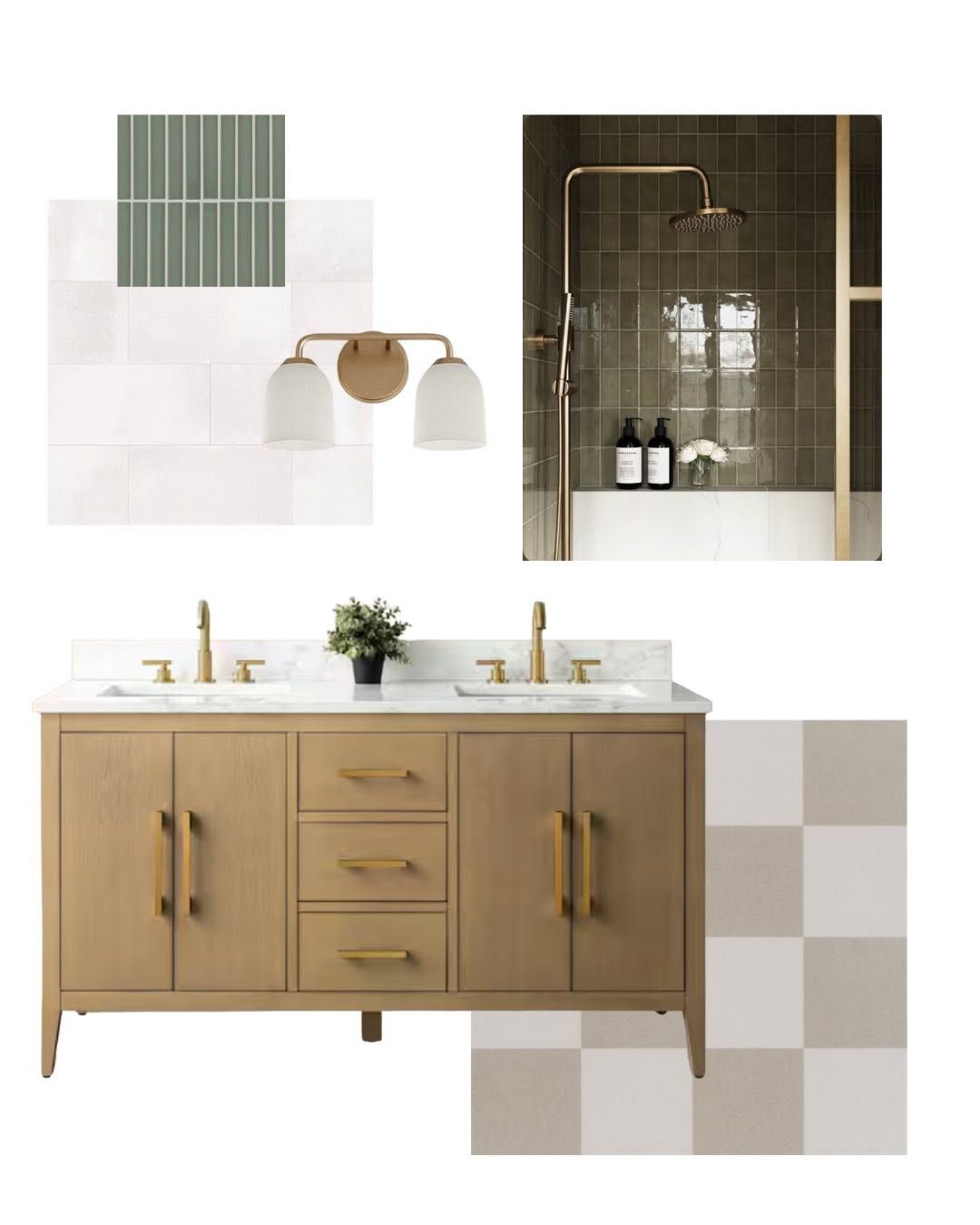 Selections board for a primary bath